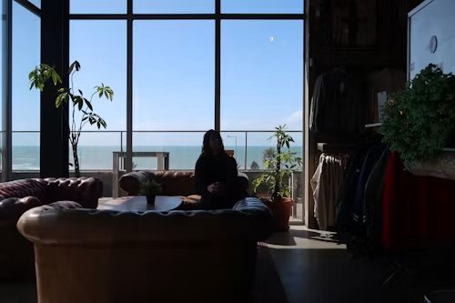 Woman stepping forward into financial independence after divorce